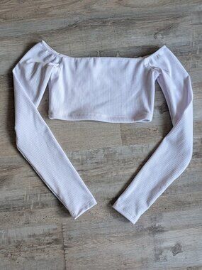 Tiger Friday * Artist Long Sleeved Crop - White * Adult XS